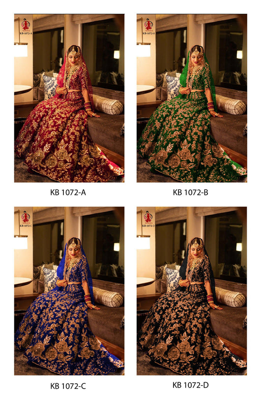 1072 Kb Series Velvet Dori Work Bridal Lehenga Choli