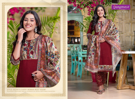 Khushi Rangmaya Imported Readymade Pant Style Suits