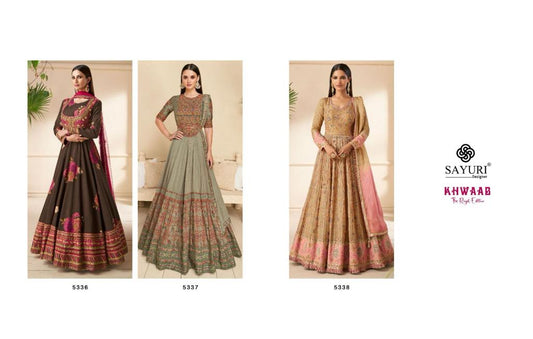 Khwaab Sayuri Georgette Embroidery Work Gown Dupatta Set