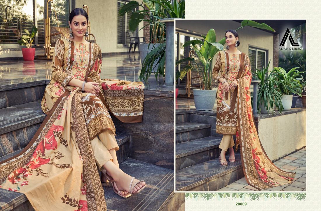 Naira Vol 28 Adans Libas Cotton Self Embroidery Karachi Salwar Suits