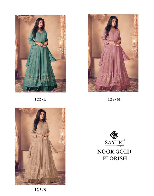 Noor Gold Florish Sayuri Indo Western Pair