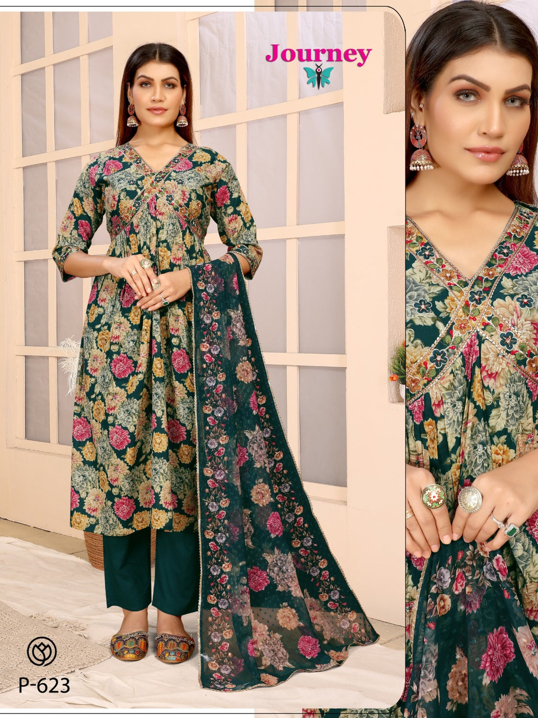 P 622 623 Journey Design Readymade Pant Style Suits