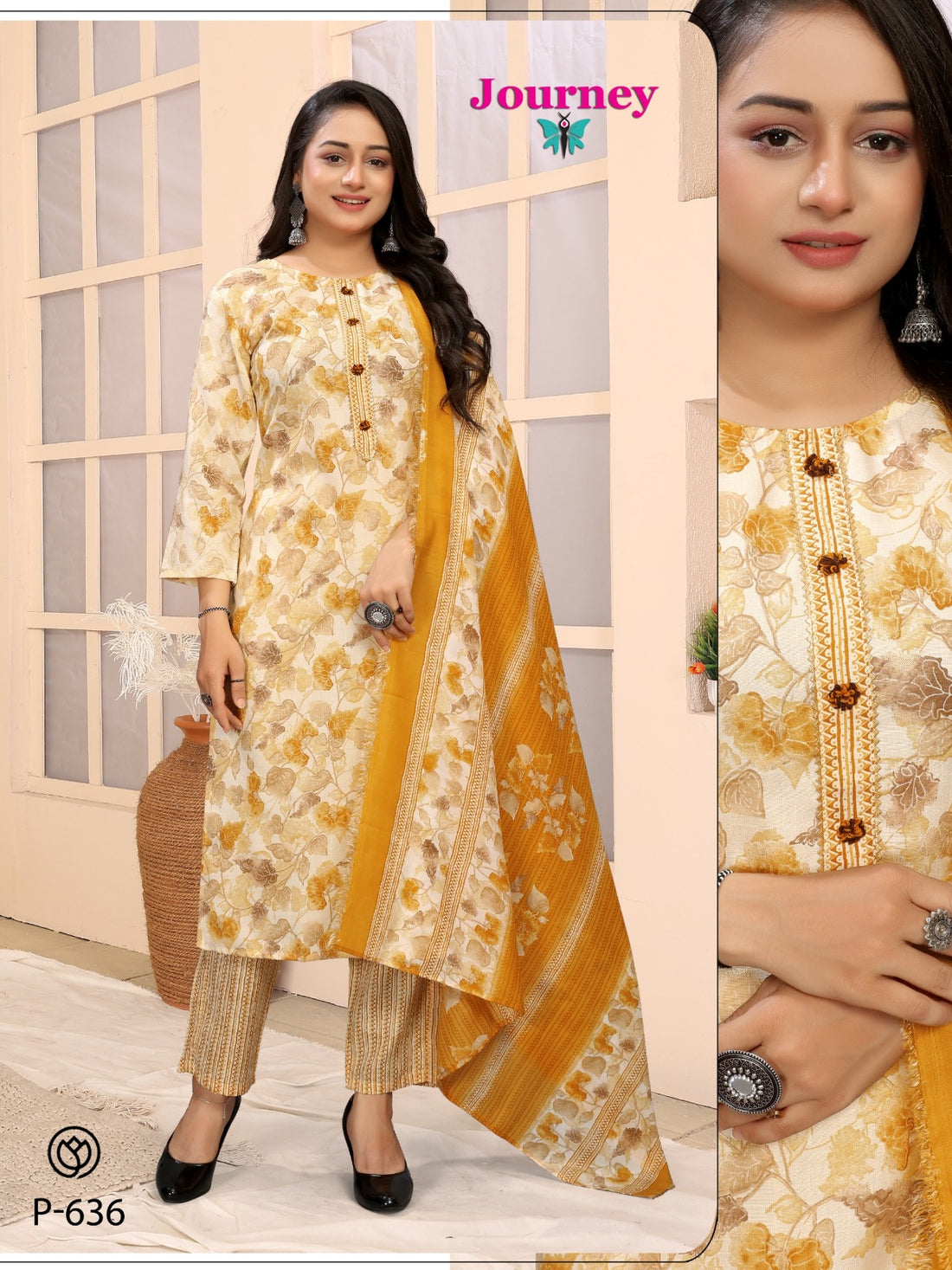 P 635 636 Journey Design Readymade Pant Style Suits