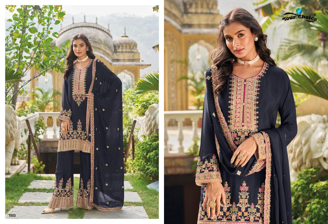 Preet Your Choice Chinon With Work Pakistani Readymade Suits
