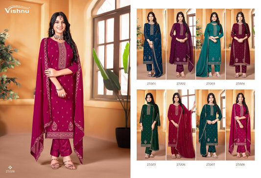 Ramiza Vol 3 Vishnu Impex Georgette With Work Pant Style Suits