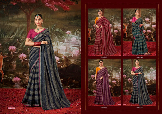 Ranjitha 5D Designer Cotton Silk Sequence Work Sarees