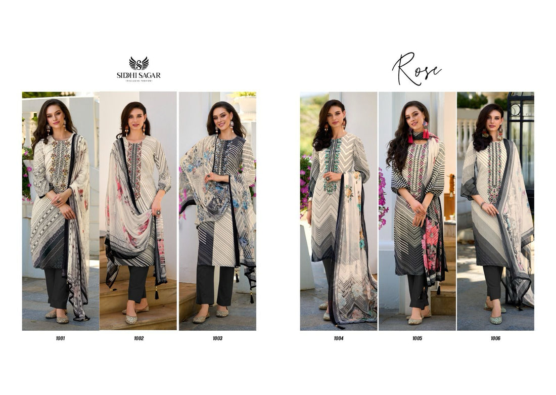 Rose Siddhi Sagar Muslin Silk Embroidery Work Pant Style Suits
