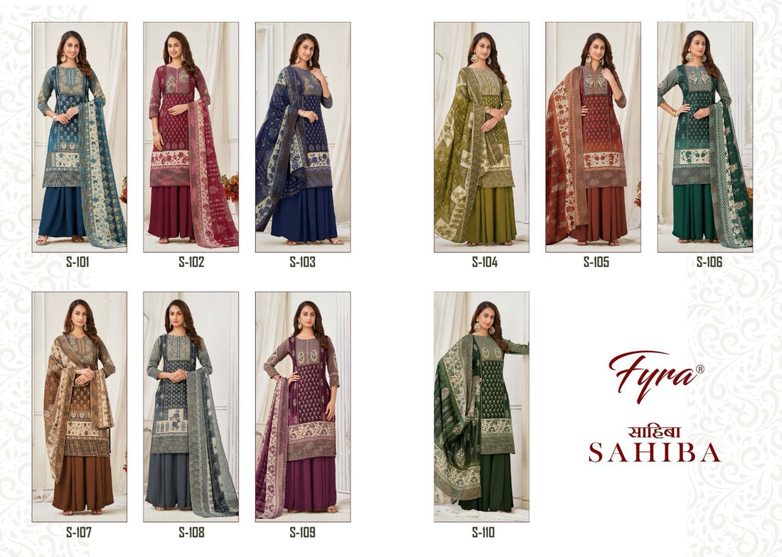 Sahiba Fyra Soft Cotton Swarovski Diamond Work Plazzo Style Suits