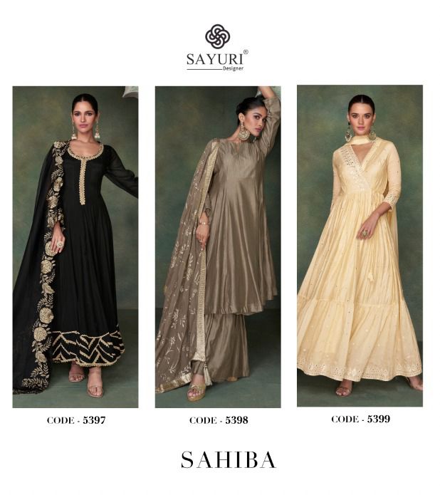 Sahiba Sayuri Silk Embroidered Gown Dupatta Set