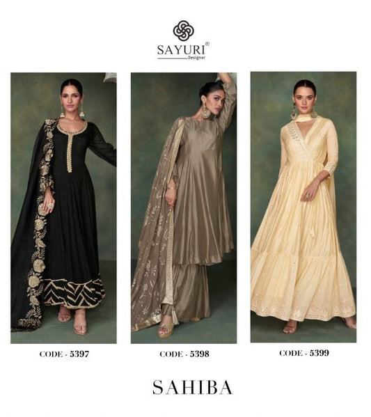 Sahiba Sayuri Silk Embroidered Gown Dupatta Set