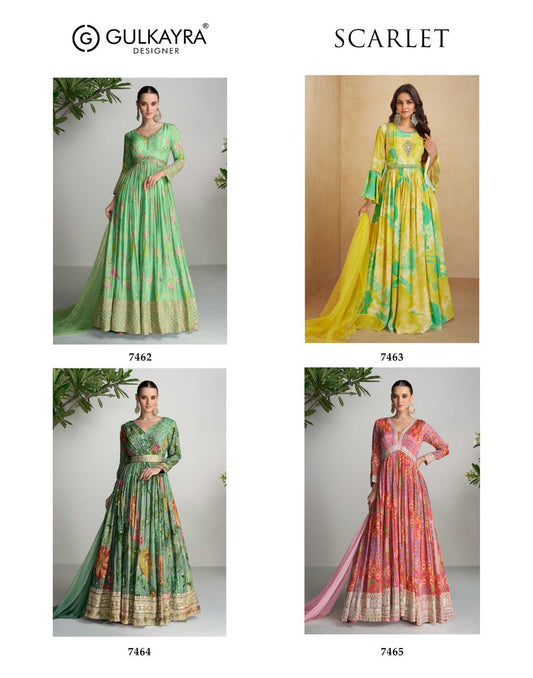 Scarlet Gulkayra Designer Gown Dupatta Set
