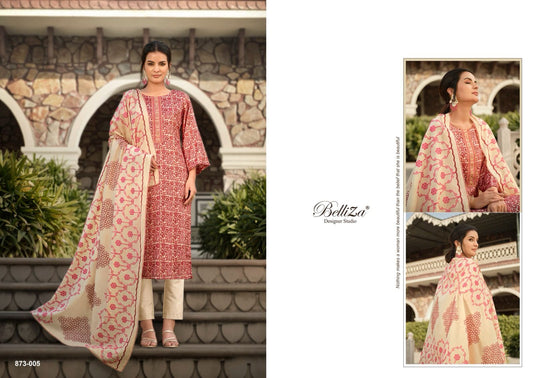 Sophia Belliza Designer Studio Cotton Self Embroidery Pant Style Suits