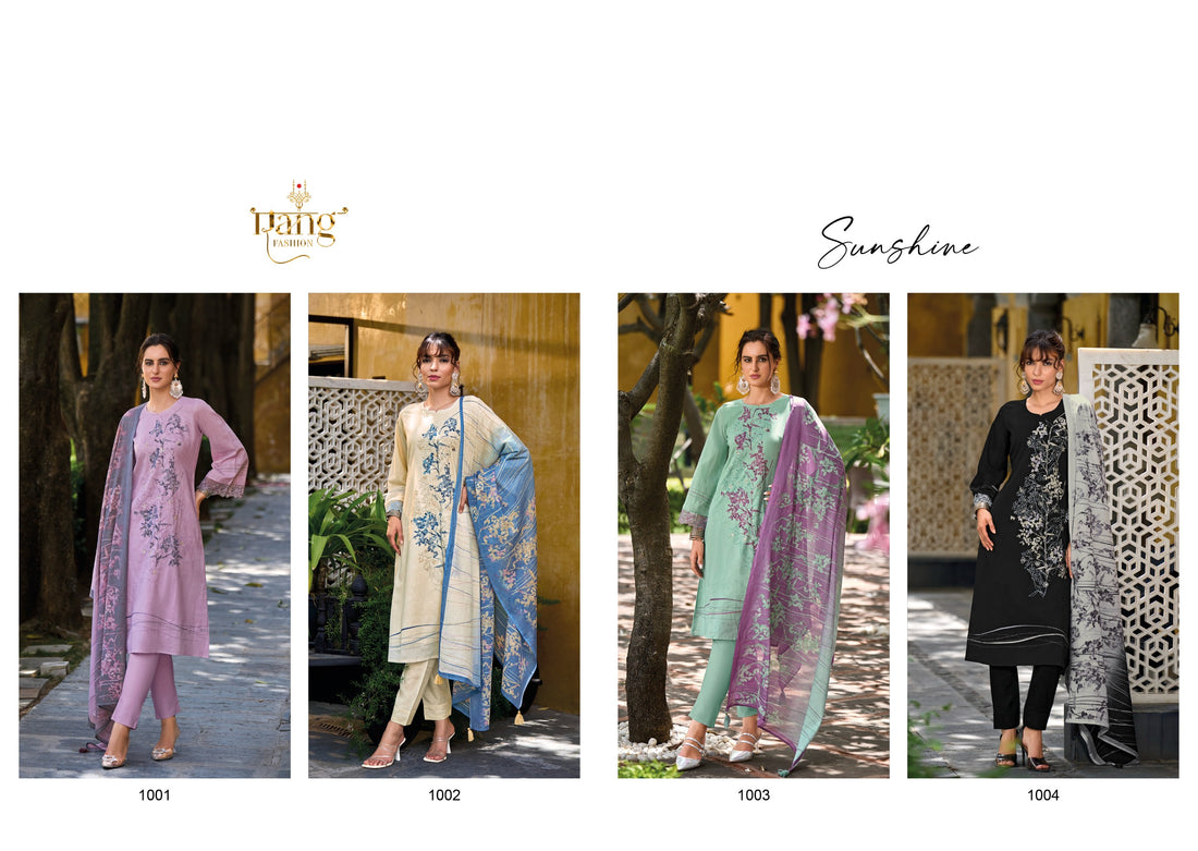 Sunshine Rang Fashion Lawn Cotton Embroidery Pant Style Suits