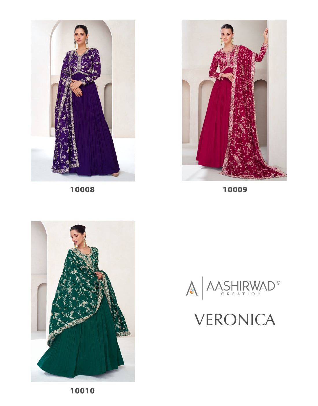Veronica Aashirwad Creation Gown Dupatta Set