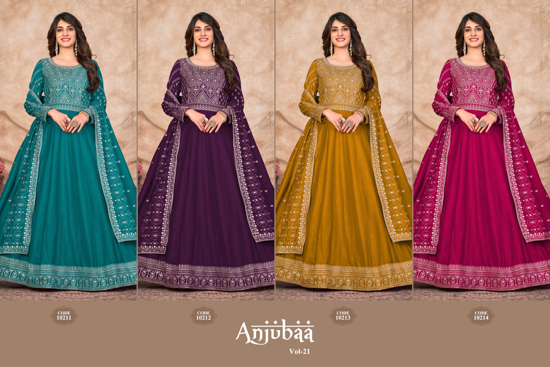 Vol 21 Anjubaa Art Silk  Anarkali Salwar Suits