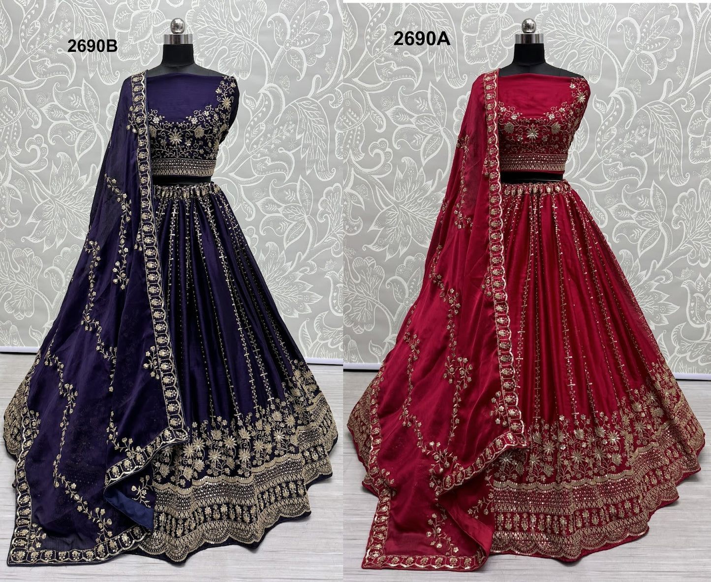 2690Ab Anjani Art Chiffon Lehenga Choli Exporter