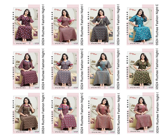 Cottonb250524 Ruchee Fashion Night Gowns Manufacturer India