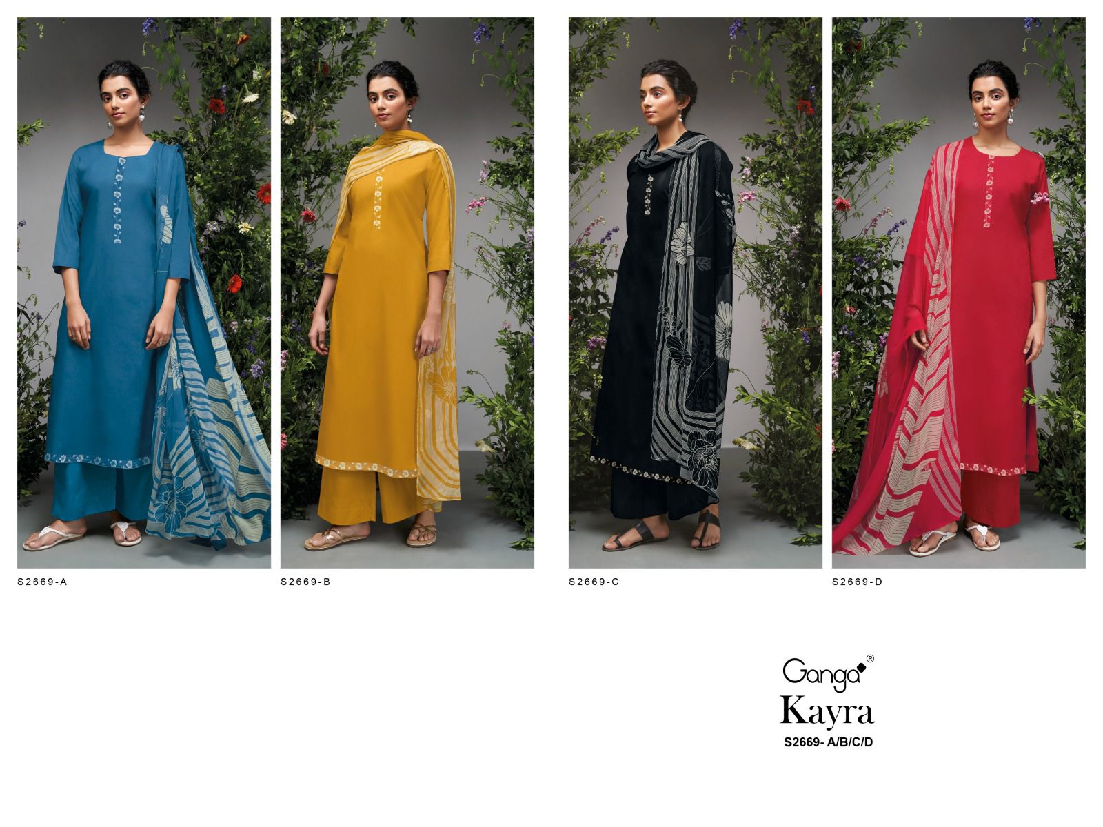 Kayra 2669 Ganga Premium Cotton Plazzo Style Suits Supplier