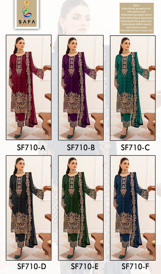 710 Safa Creation Georgette Pakistani Salwar Suits