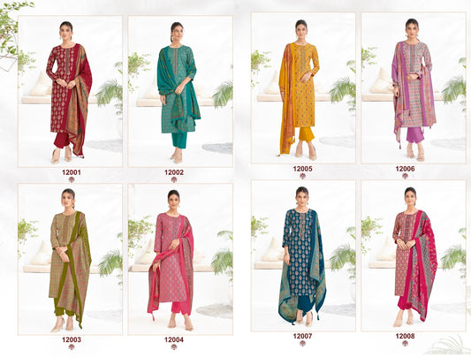 Kalki Vol 12 Suryajyoti Jaam Satin Pant Style Suits Wholesale Rate