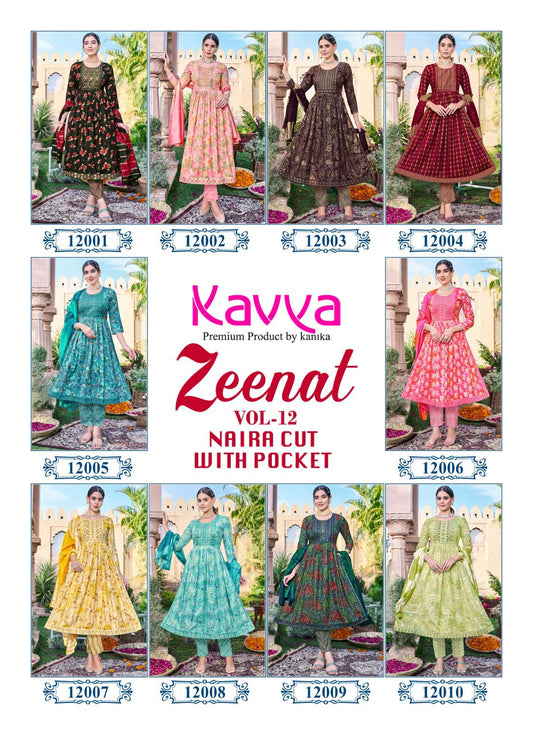 Zeenat Vol 12 Kavya Capsule Print Readymade Pant Style Suits