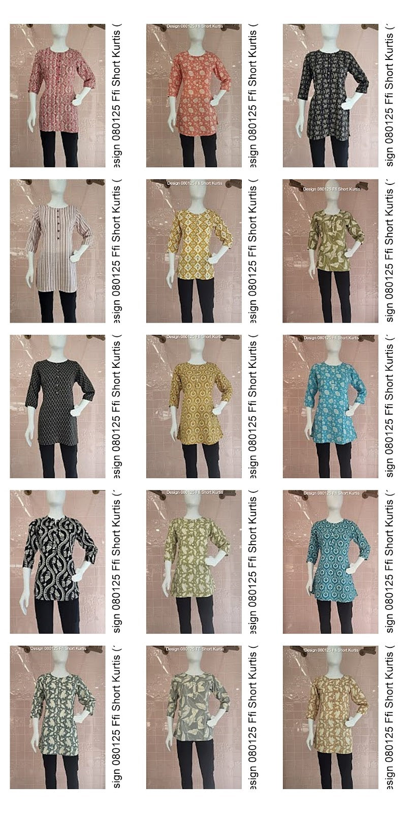 Design 080125 Ffi Rayon Short Kurtis Wholesaler Ahmedabad