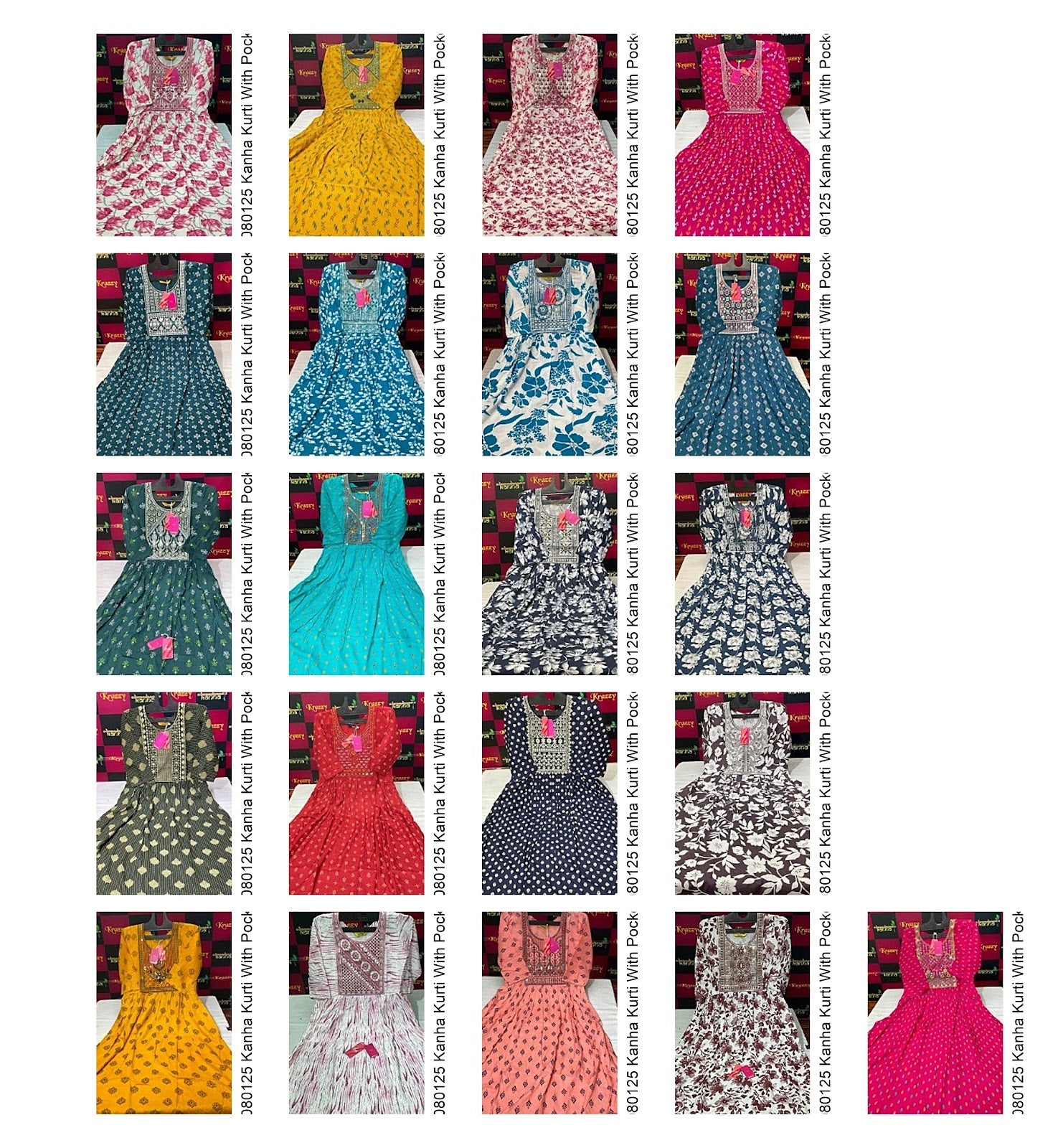 Hiral 080125 Kanha Reyon Kurti With Pocket Manufacturer Ahmedabad