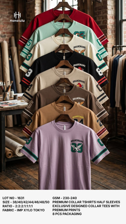 010-011 Lot No 1631 Honolulu Cotton Lycra Mens Tshirts Exporter Ahmedabad