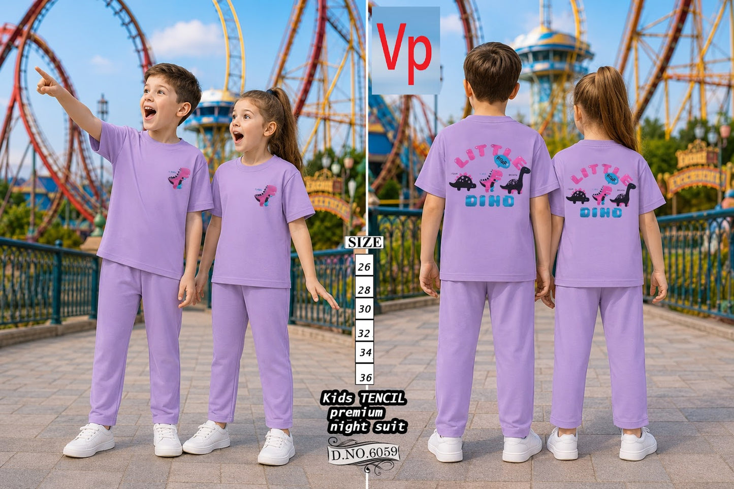 0108 Dno 6059 Tencil Vp Unisex Kids Co Ord Set Wholesale