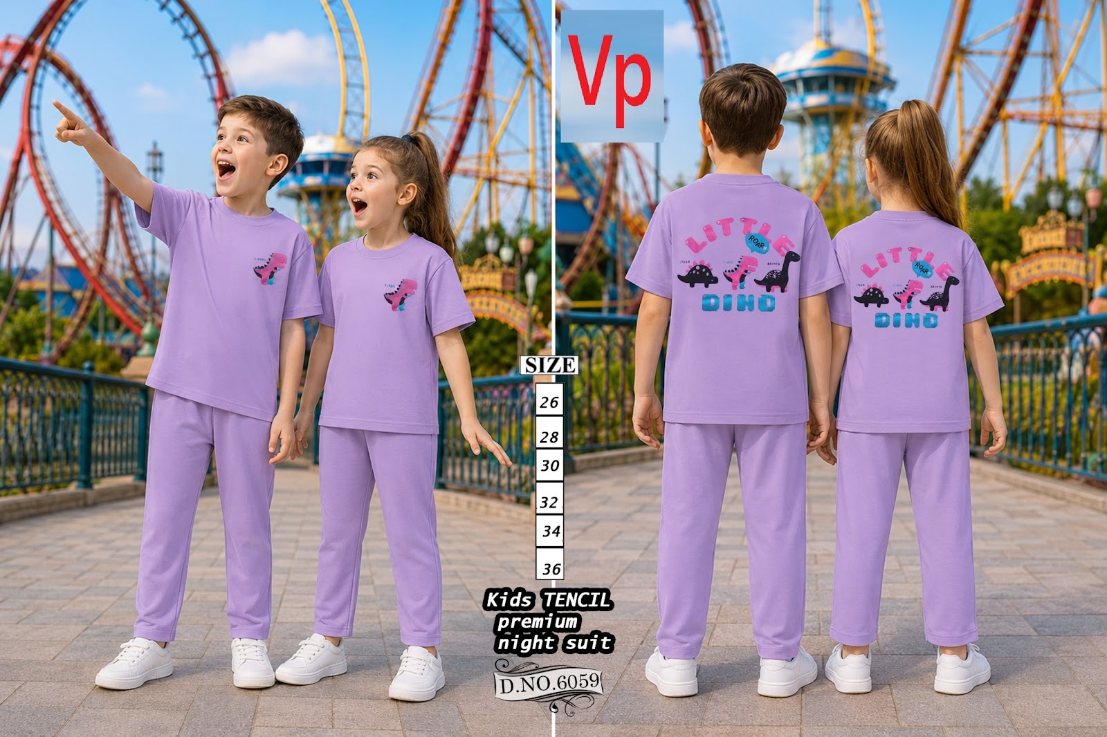 0108 Dno 6059 Tencil Vp Unisex Kids Co Ord Set Wholesale