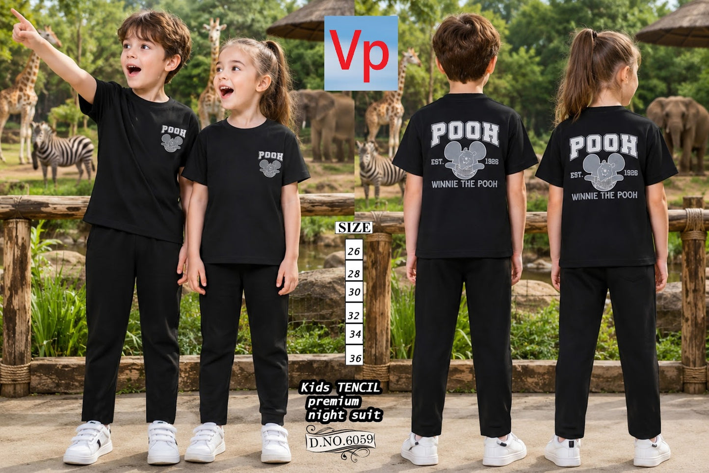 0108 Dno 6059 Tencil Vp Unisex Kids Co Ord Set Wholesale