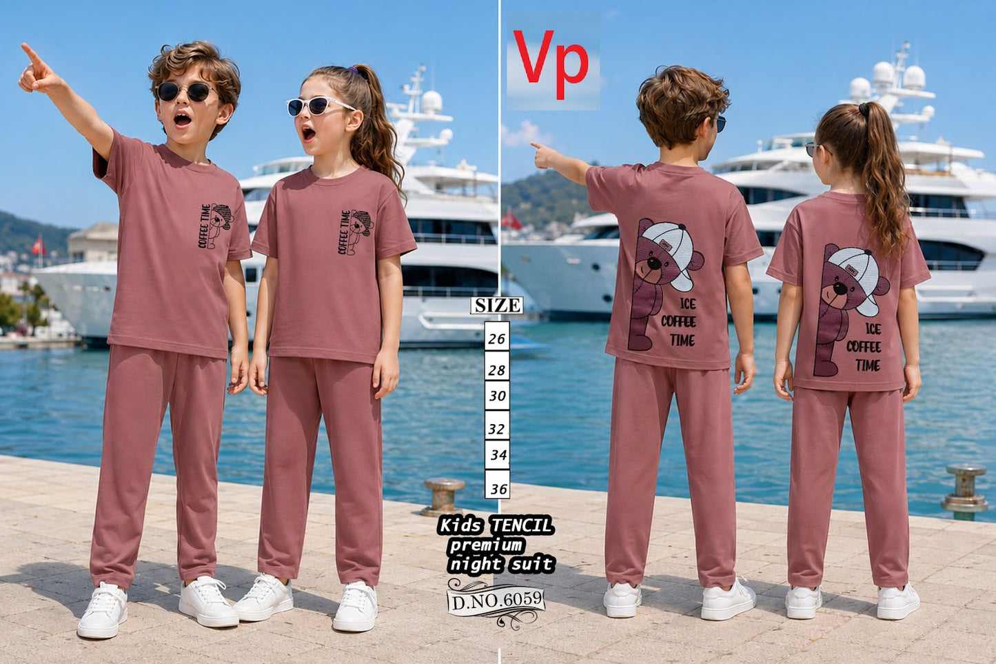 0108 Dno 6059 Tencil Vp Unisex Kids Co Ord Set Wholesale