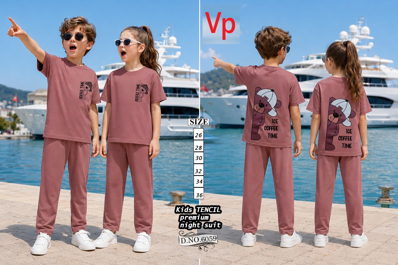 0108 Dno 6059 Tencil Vp Unisex Kids Co Ord Set Wholesale
