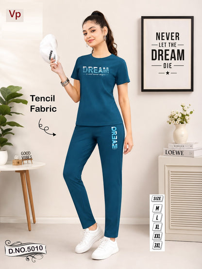 0109 Dn 5010 Vp Tencil Pyjama Night Suits Supplier