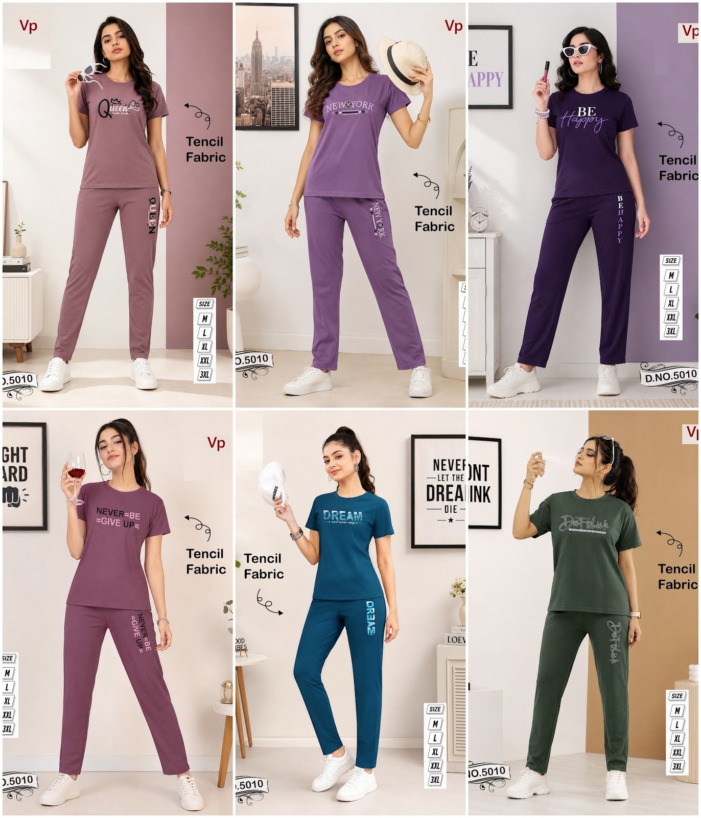 0109 Dn 5010 Vp Tencil Pyjama Night Suits Supplier