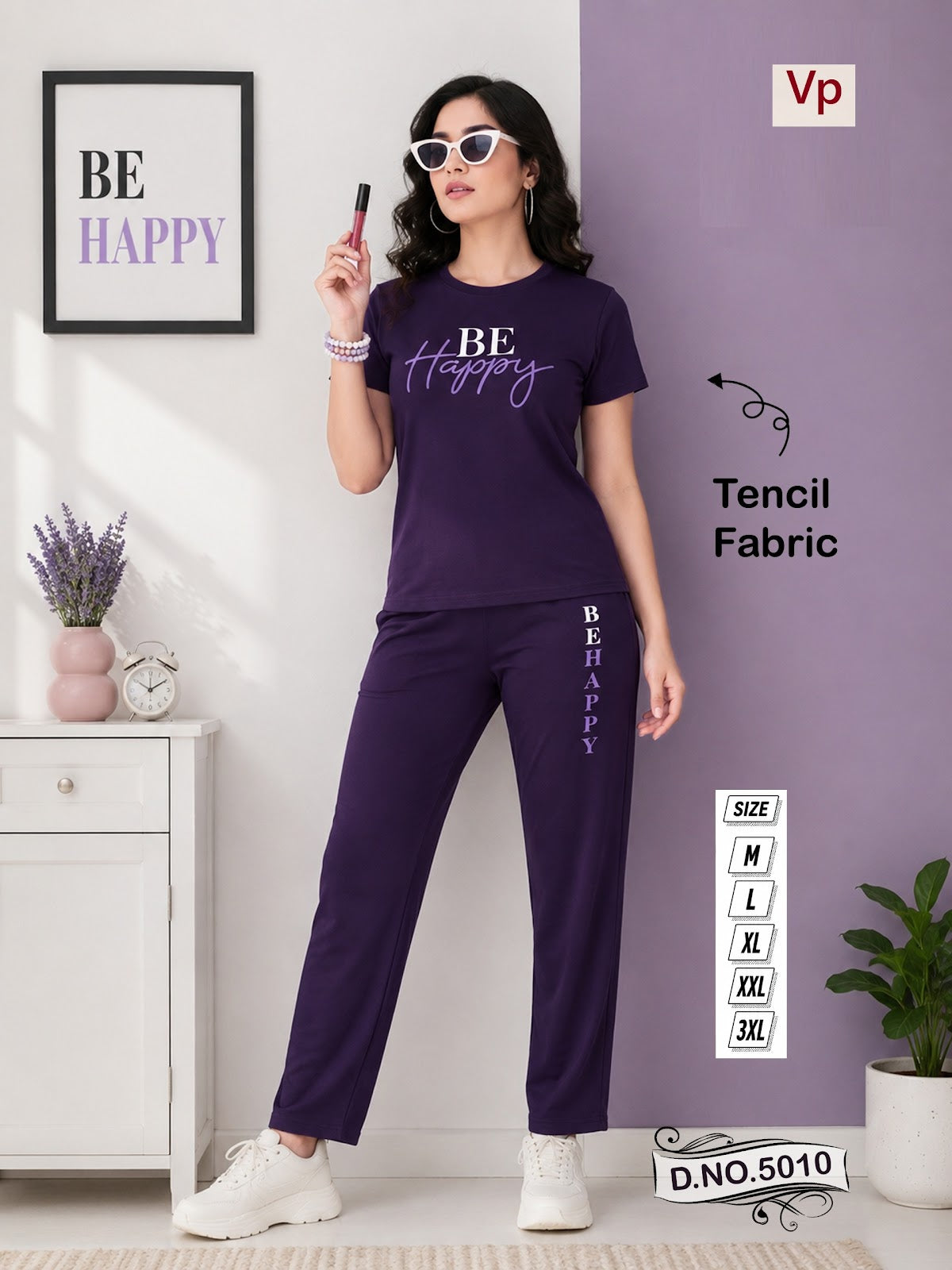 0109 Dn 5010 Vp Tencil Pyjama Night Suits Supplier