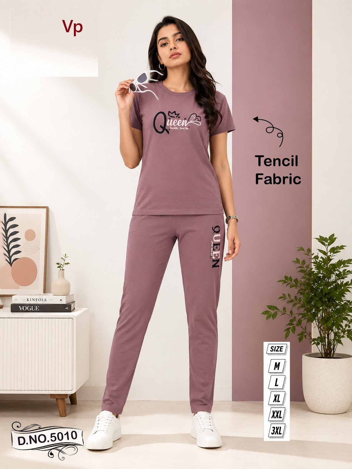 0109 Dn 5010 Vp Tencil Pyjama Night Suits Supplier