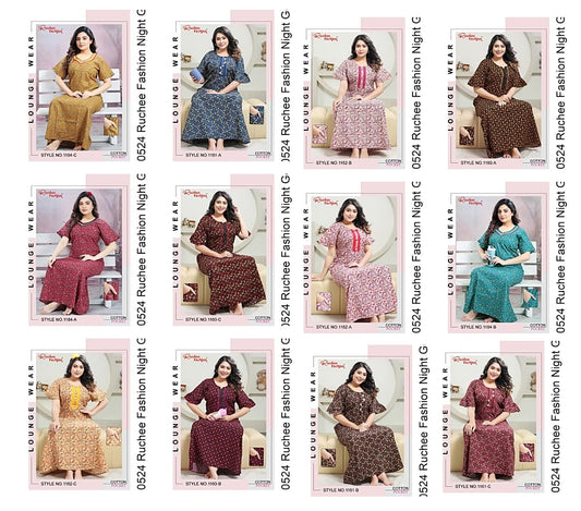 Cotton250524 Ruchee Fashion Night Gowns Wholesale Price