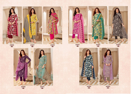 Naisha Vol 42 Suryajyoti Jaam Satin Pant Style Suits Manufacturer Gujarat