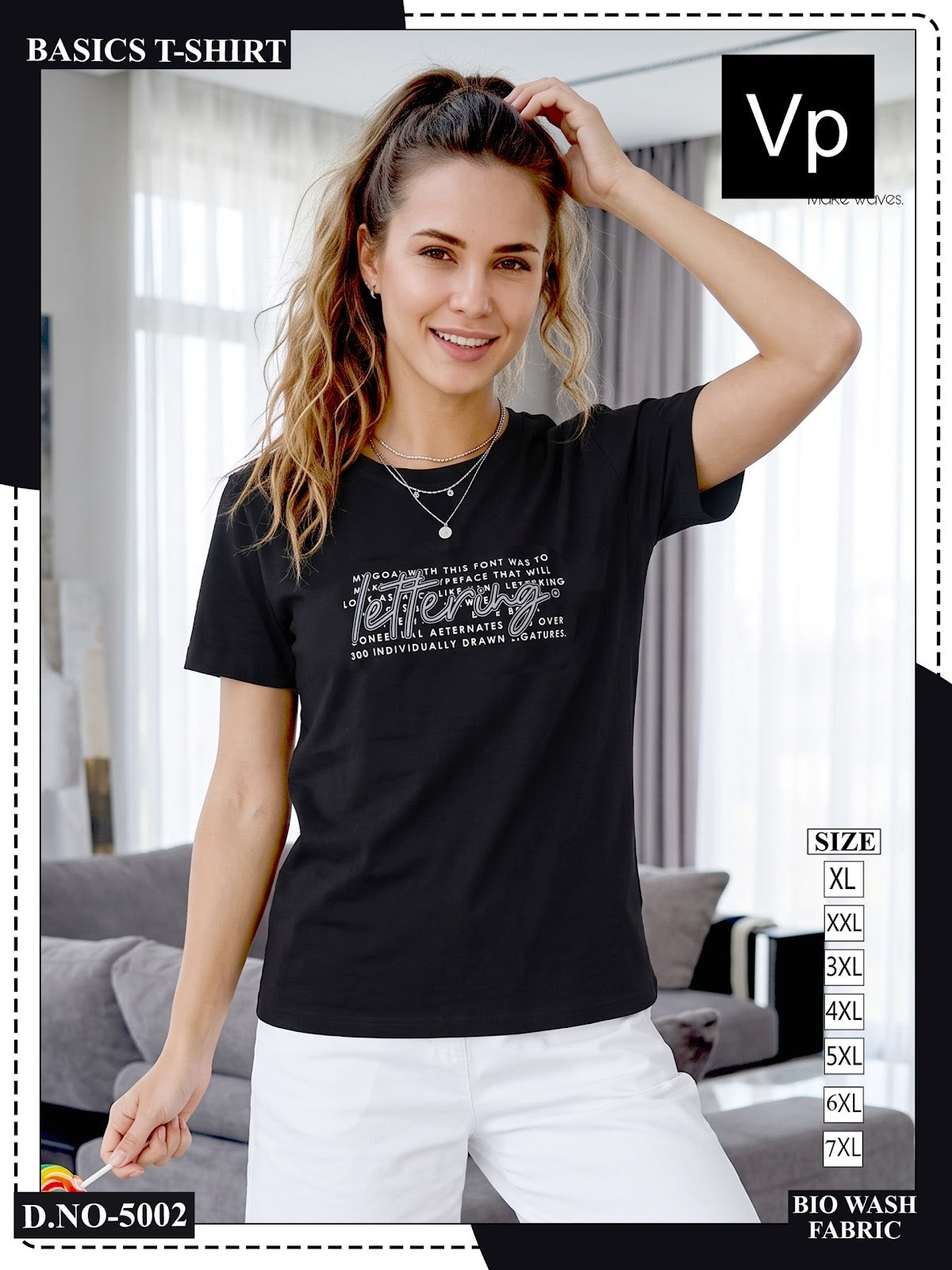 0510 Dn 5002 Vp Biowash Women Tshirt Supplier India