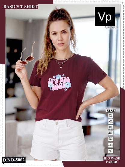 0510 Dn 5002 Vp Biowash Women Tshirt Supplier India