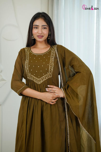 0610 Anamika Series Dveeja Fashion Chanderi Readymade Pant Style Suits Exporter Ahmedabad