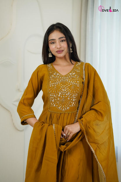 0610 Anamika Series Dveeja Fashion Chanderi Readymade Pant Style Suits Exporter Ahmedabad
