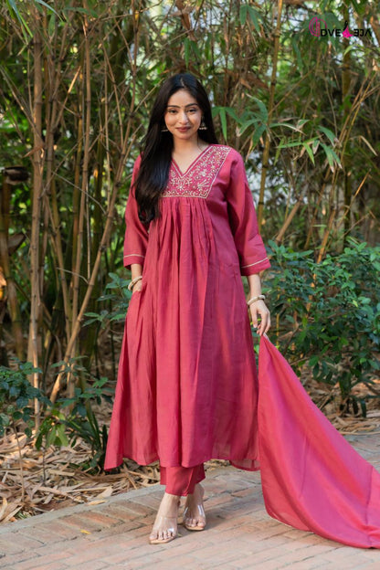 0610 Anamika Series Dveeja Fashion Chanderi Readymade Pant Style Suits Exporter Ahmedabad