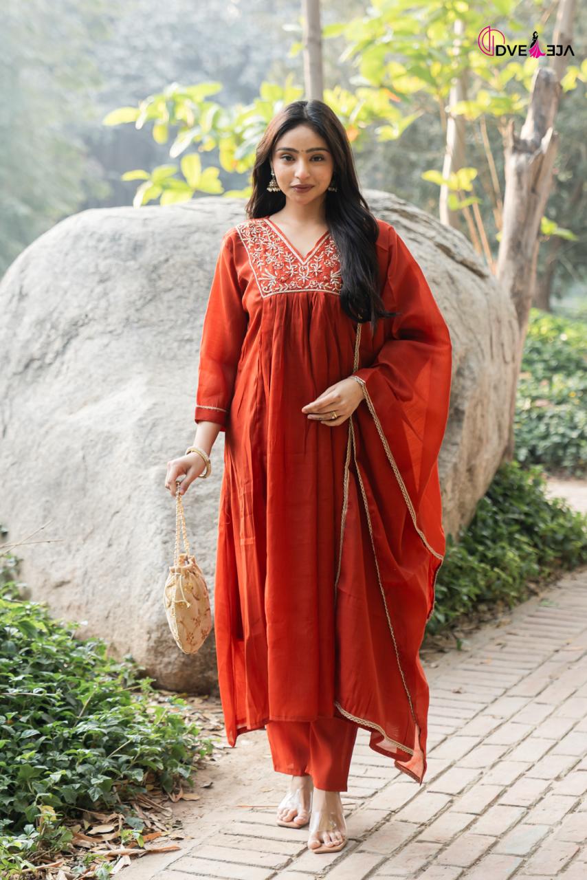 0610 Anamika Series Dveeja Fashion Chanderi Readymade Pant Style Suits Exporter Ahmedabad