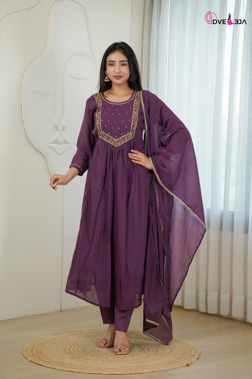 0610 Anamika Series Dveeja Fashion Chanderi Readymade Pant Style Suits Exporter Ahmedabad