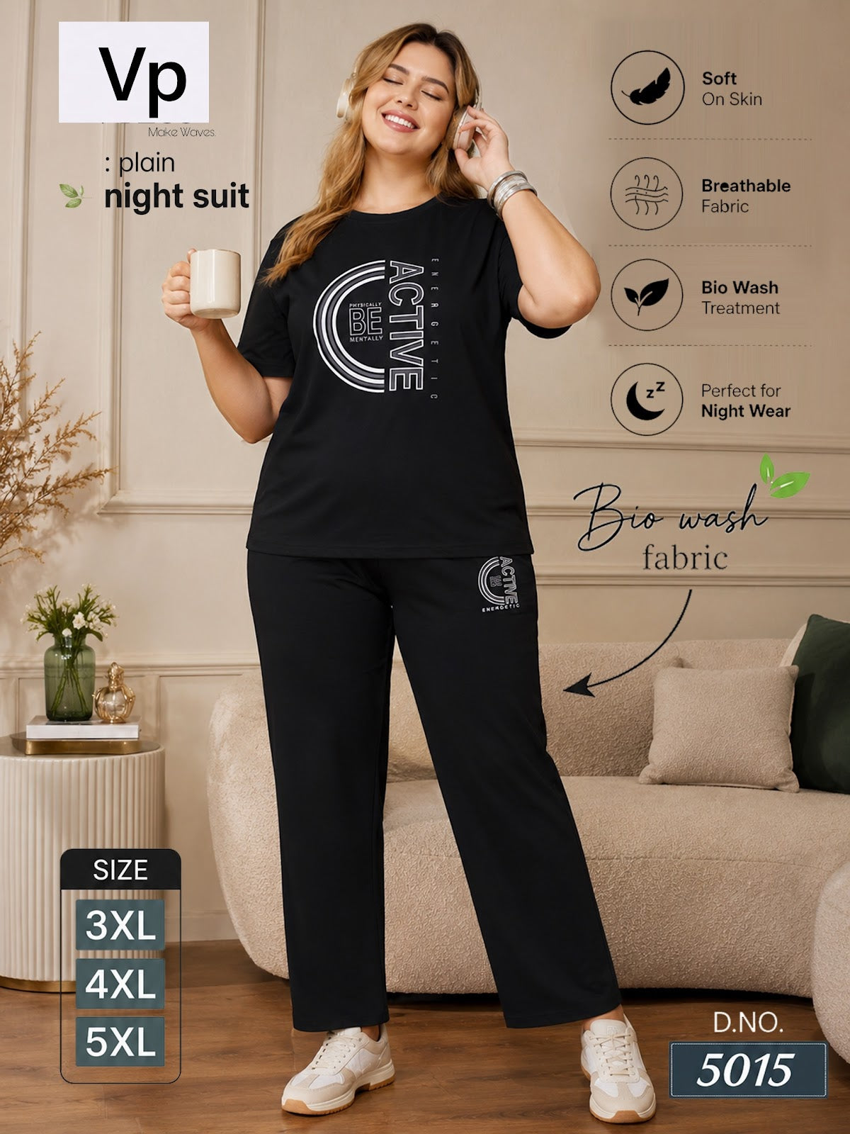 0806 Design 5015 Vp Biowash Pyjama Night Suits Supplier