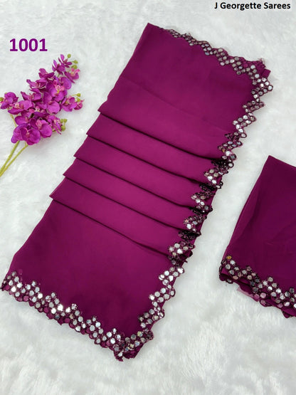 1001-1005 J Georgette Sarees Wholesale