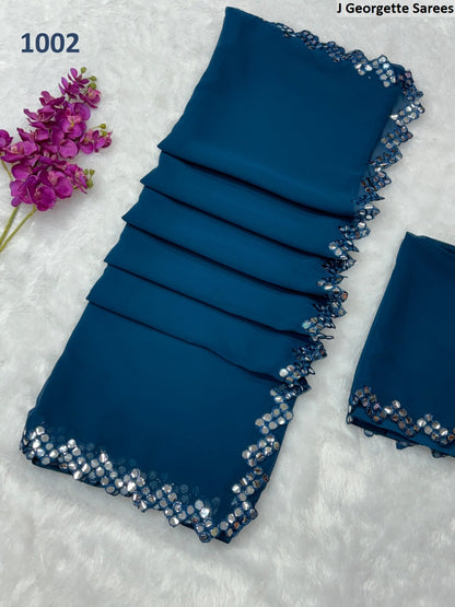 1001-1005 J Georgette Sarees Wholesale