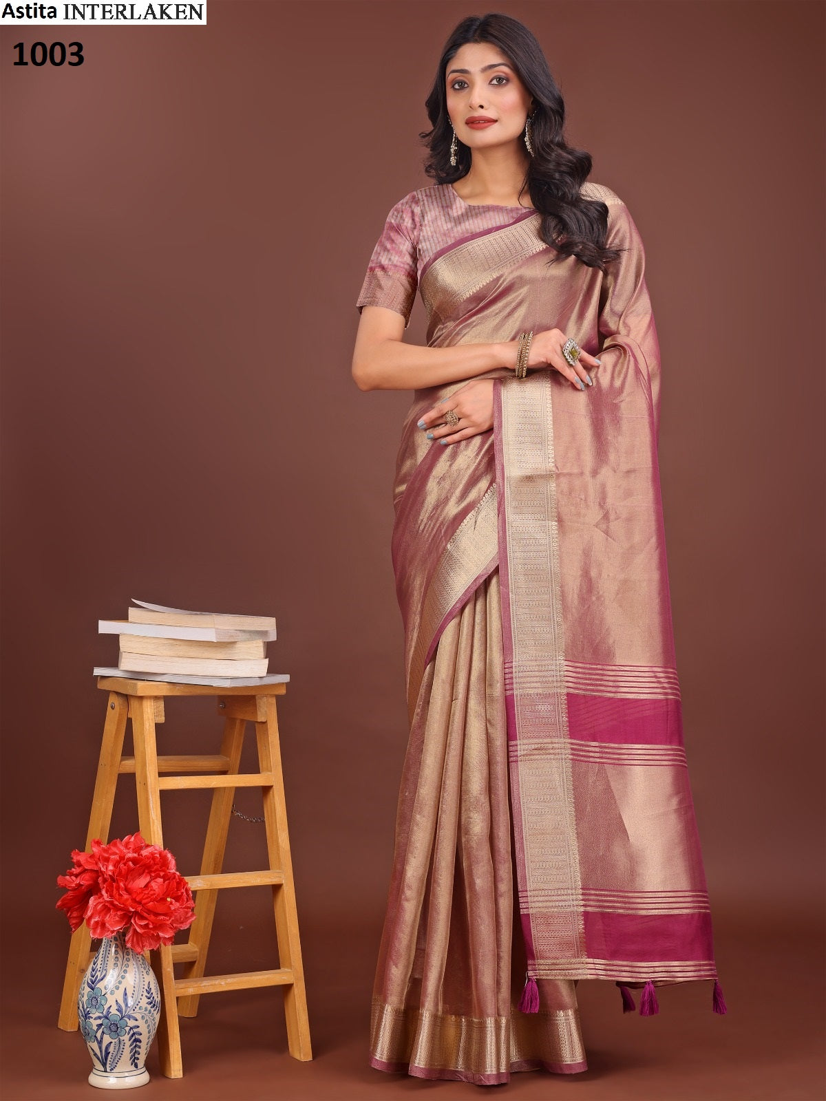 1001-1006 Interlaken Astita Organza Sarees Wholesale Price